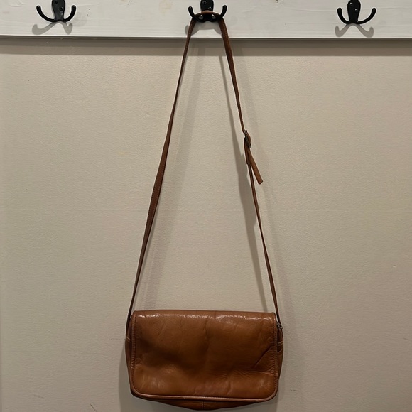 Maple Ridge Cotton & Leather Crossbody Bag in Powder Sky